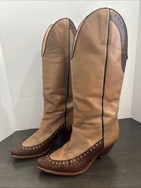 Vintage Neiman Marcus 70/80s Leather Cowboy Boots. Womens Size 7 (37)